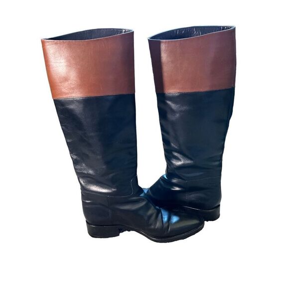 Chellis Dual Tone Leather Riding Boots - Picture 7 of 16